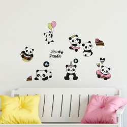 Panda διπλής όψης αυτοκόλλητα για τζάμι ή τοίχο L