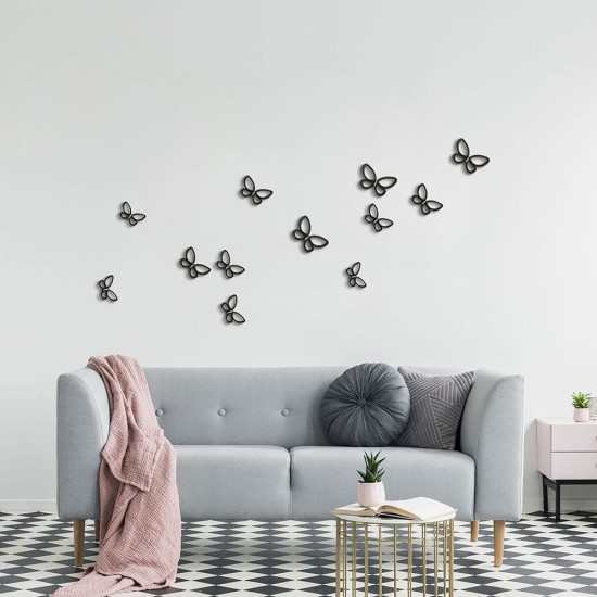 Black Metal Butterflies 3D μεταλλικές