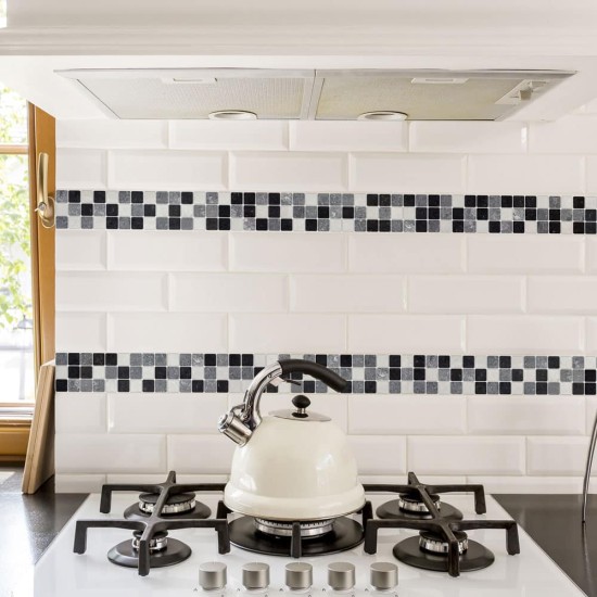 Tile Black & White πλακάκια διακόσμησης τοίχων κουζίνας και μπάνιου
