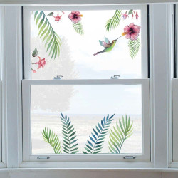 Tropical Flowers αυτοκόλλητα βινυλίου για τζάμι (64017)