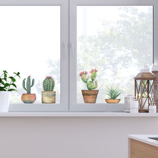 Cactus αυτοκόλλητα βινυλίου για τζάμι S