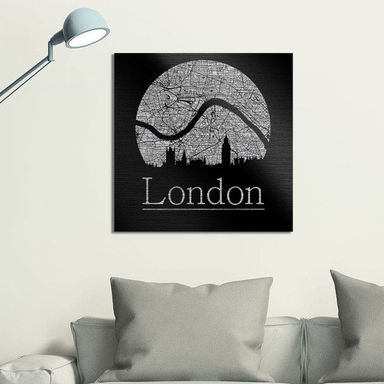 London πίνακας από βουρτσισμένο αλουμίνιο M