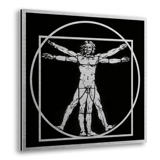 Virtuvian Man πίνακας από βουρτσισμένο αλουμίνιο M