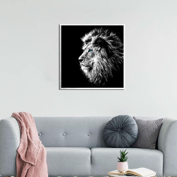 Lion πίνακας από βουρτσισμένο αλουμίνιο M