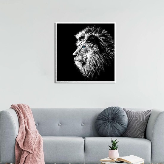 Lion πίνακας από βουρτσισμένο αλουμίνιο M