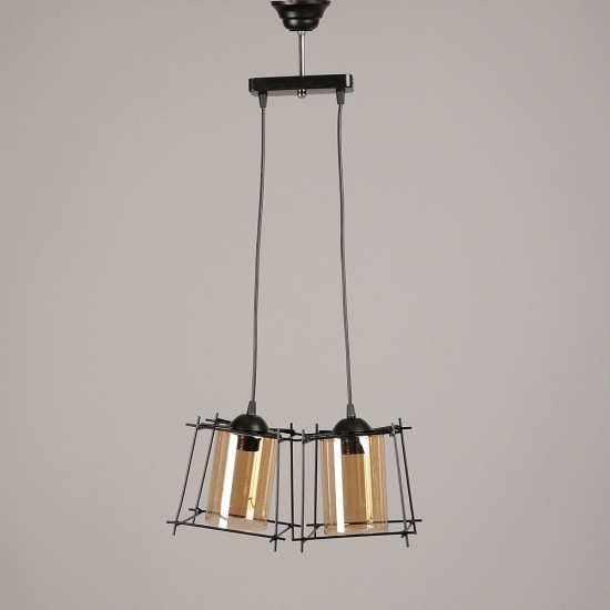 PDT 6300-2 ΚΡΕΜΑΣΤΟ ΠΟΛΥΦΩΤΟ ΦΩΤΙΣΤΙΚΟ ARLIGHT ΜΕ ΓΥΑΛΙ ΜΕΛΙ (2 ΛΑΜΠΤΗΡΕΣ)