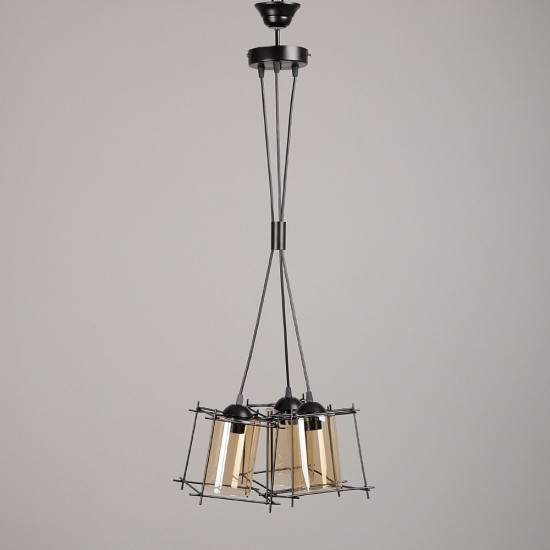 PDT 6300-3 BK ΚΡΕΜΑΣΤΟ ΠΟΛΥΦΩΤΟ ΦΩΤΙΣΤΙΚΟ ARLIGHT ΜΕ ΓΥΑΛΙ  ΜΕΛΙ (3 ΛΑΜΠΤΗΡΕΣ)
