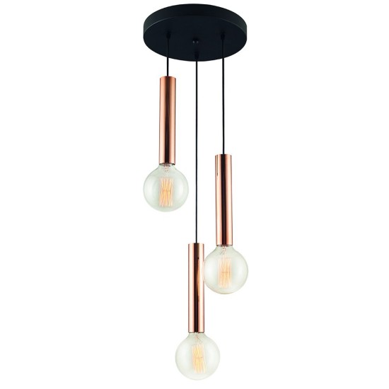 PDC 6445-3 CO ΚΡΕΜΑΣΤΟ ΠΟΛΥΦΩΤΟ ΦΩΤΙΣΤΙΚΟ ARlight EXCLUSIVE COLLECTION ME ΣΩΛΗΝΕΣ ΧΑΛΚΙΝΟΥΣ (3 ΛΑΜΠΤ