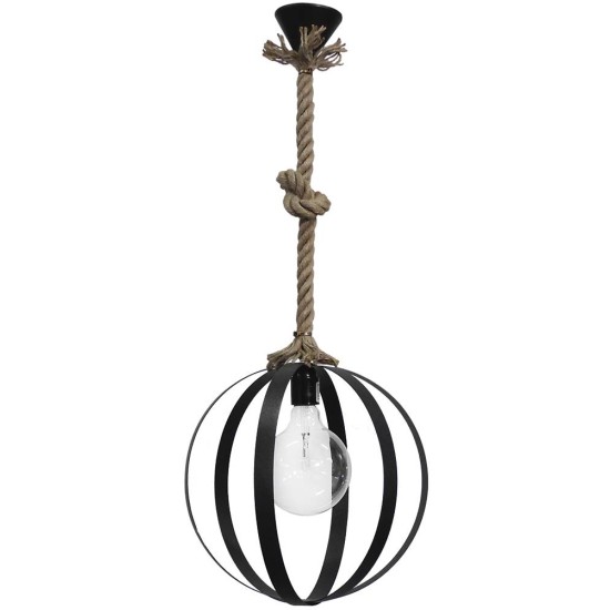 Μονόφωτο φωτιστικό μεταλλικό LAMA-35 1/L ROPE Φ35 UT-BL με σχοινί
δεν συμπεριλαμβάνεται ο λαμπτήρας